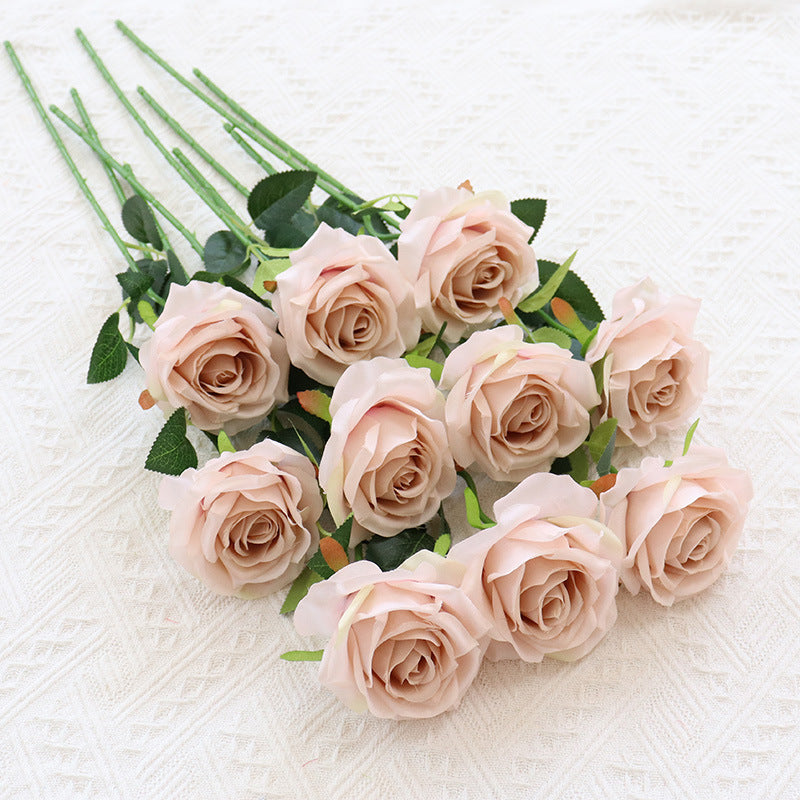 1/10pcs Artificial Flowers Handmade rose simulation flowers with branches store wedding