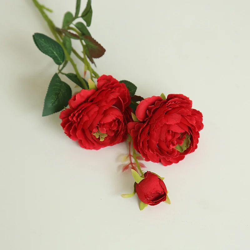 1pcs 60cm Artificial Peony Rose Silk Flowers Bedroom Table Decor 3 Heads Fake Flowers Party Home Decoration Wedding Bouquet