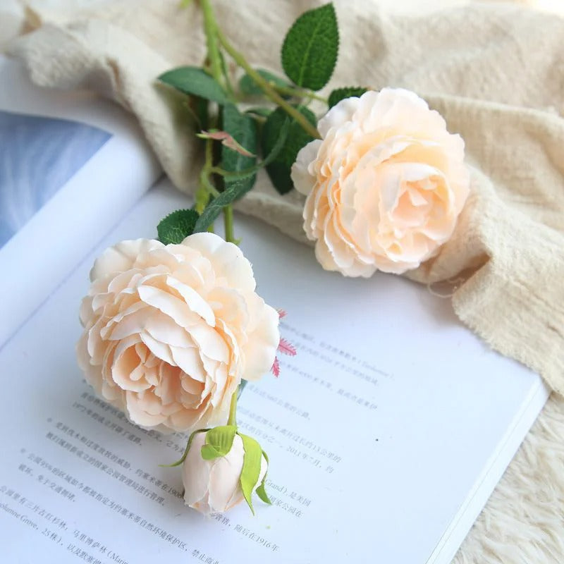 1pcs 60cm Artificial Peony Rose Silk Flowers Bedroom Table Decor 3 Heads Fake Flowers Party Home Decoration Wedding Bouquet