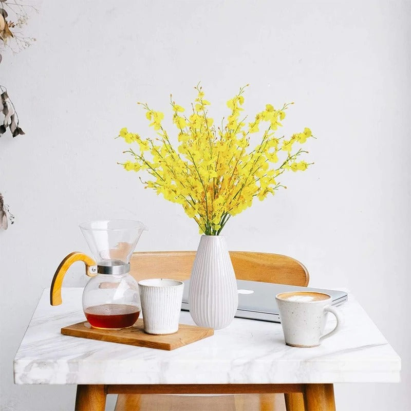 Yellow Simulation Flower Dancing Orchid Decoration Fake Flower Soft Decoration Simulation Plant Home Wedding Artificial Flowers