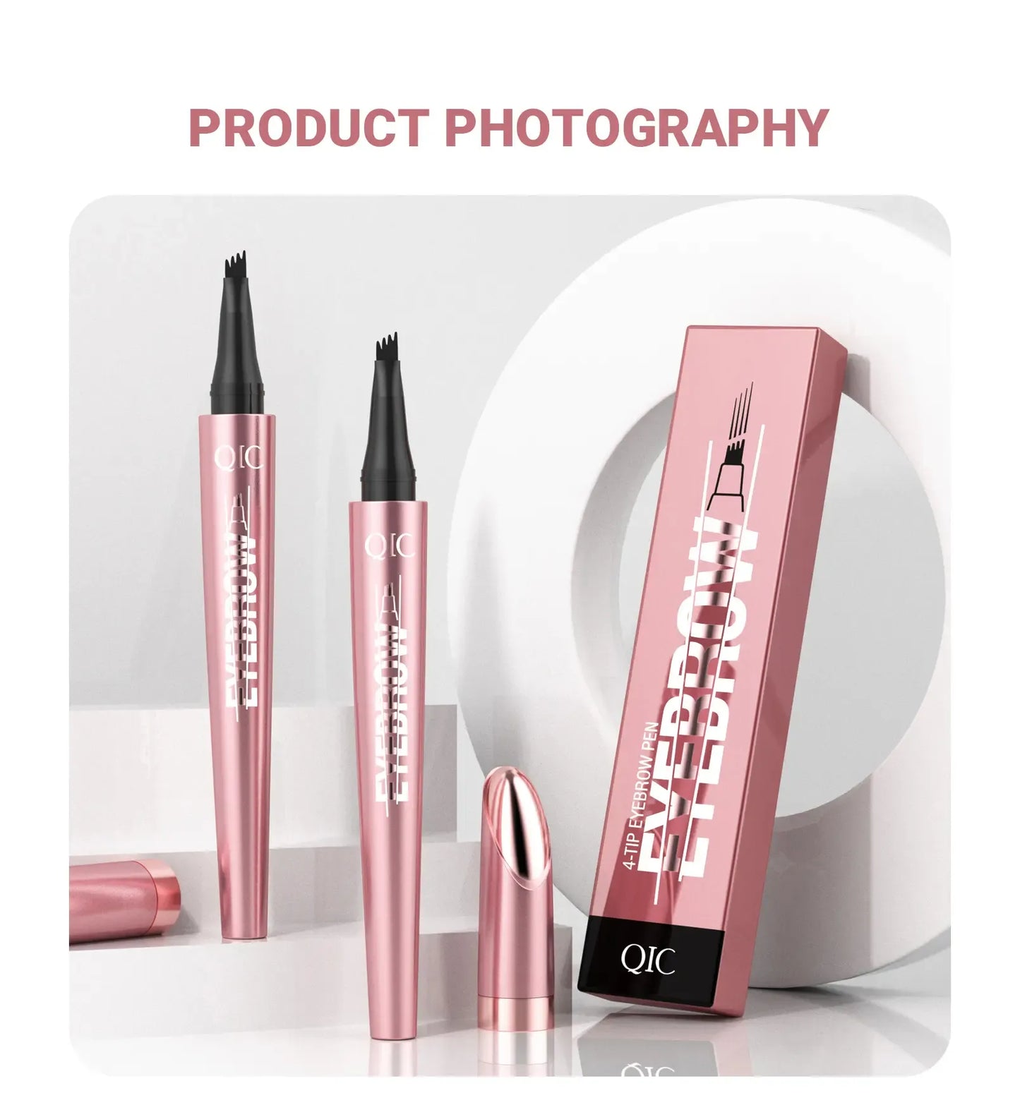 Waterproof Micro-Fork Eyebrow Pencil, Long-Lasting Brow Pen for Natural Hair-Like Strokes, Smudge-Proof Makeup Tool for Daily Use & Soft Glam