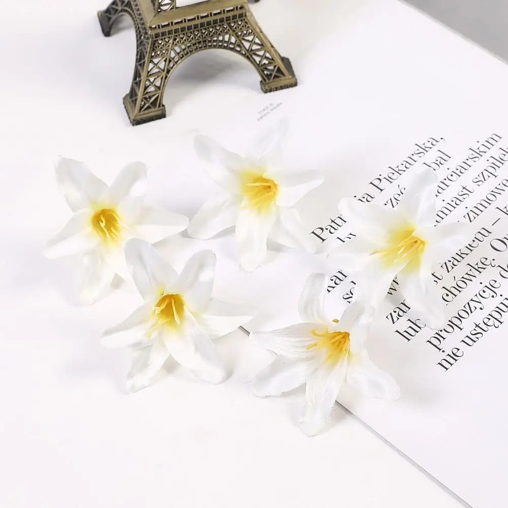 10/20/50 Pcs Silk Artificial Flower Lily Flower Head DIY Crafts Scrapbooking Home Wedding Room Party Wreath Decor Accessories