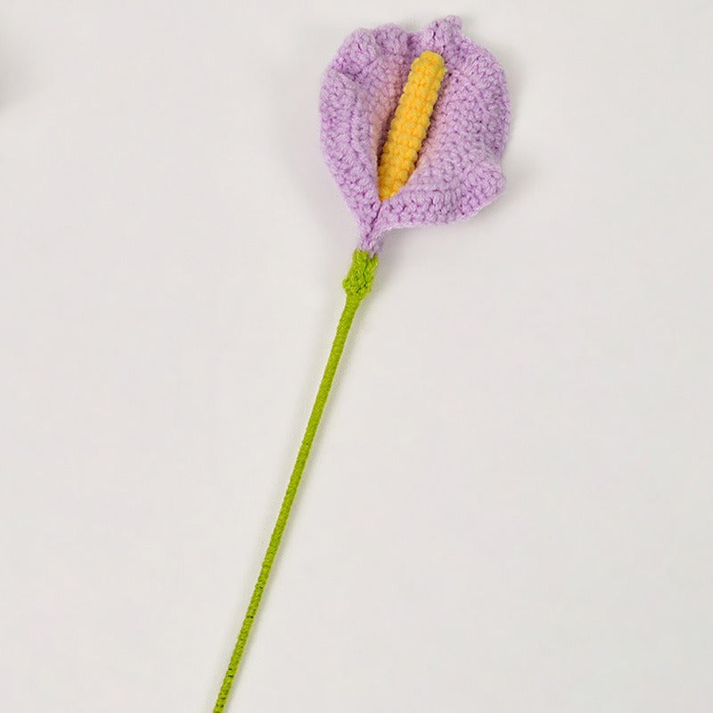 Calla Lily Handmade Crochet Flower without Vase, Flowers Bouquet, Artificial Flower, Gifts for Girlfriend, Fall Room Decor, Decorative Flower for Mom, Friends