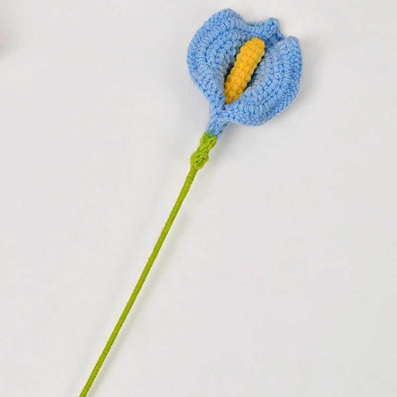 Calla Lily Handmade Crochet Flower without Vase, Flowers Bouquet, Artificial Flower, Gifts for Girlfriend, Fall Room Decor, Decorative Flower for Mom, Friends