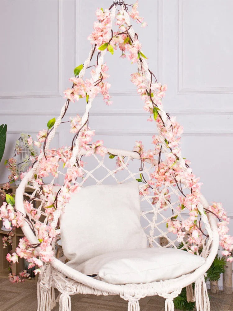 Pink Sakura Artificial Hanging Flowers Garland Vines 1.8m Wedding Arch Decor Flower Wreaths Home Garden Decoration Fake Plants