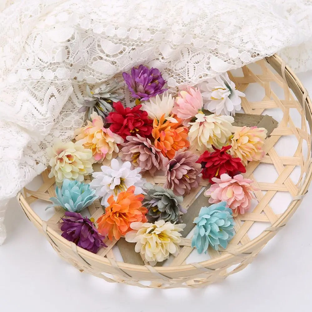 10/20/50Pcs Mini Artificial Rose Silk Flower Heads Simulated Flower Home Room Decoration Wedding Decoration DIY Wreath Accessory