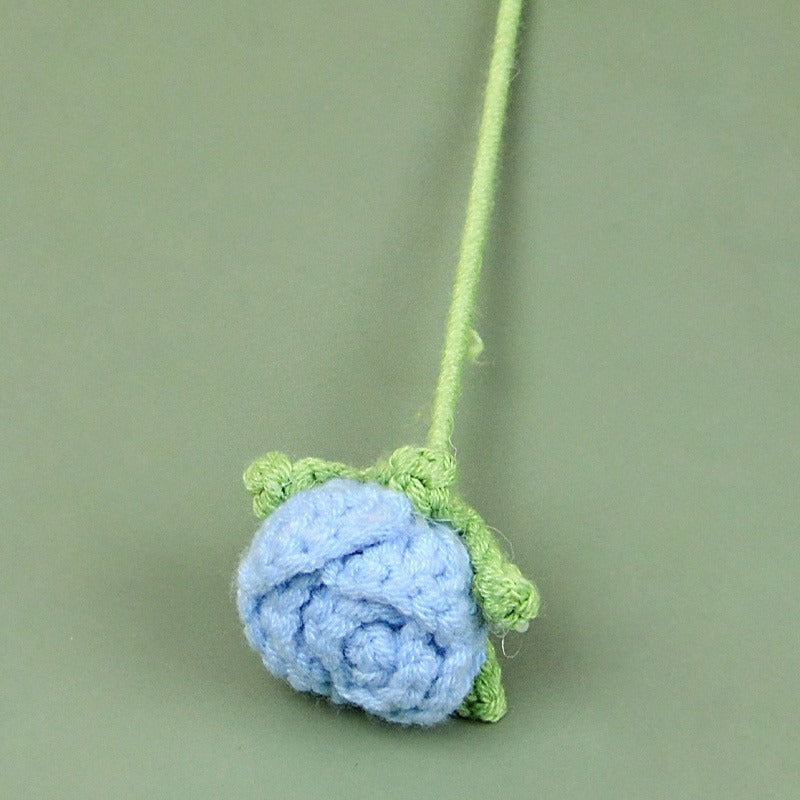 rose Handmade Crochet Flower without Vase, Flowers Bouquet, Artificial Flower, Gifts for Girlfriend, Fall Room Decor, Decorative Flower for Mom, Friends