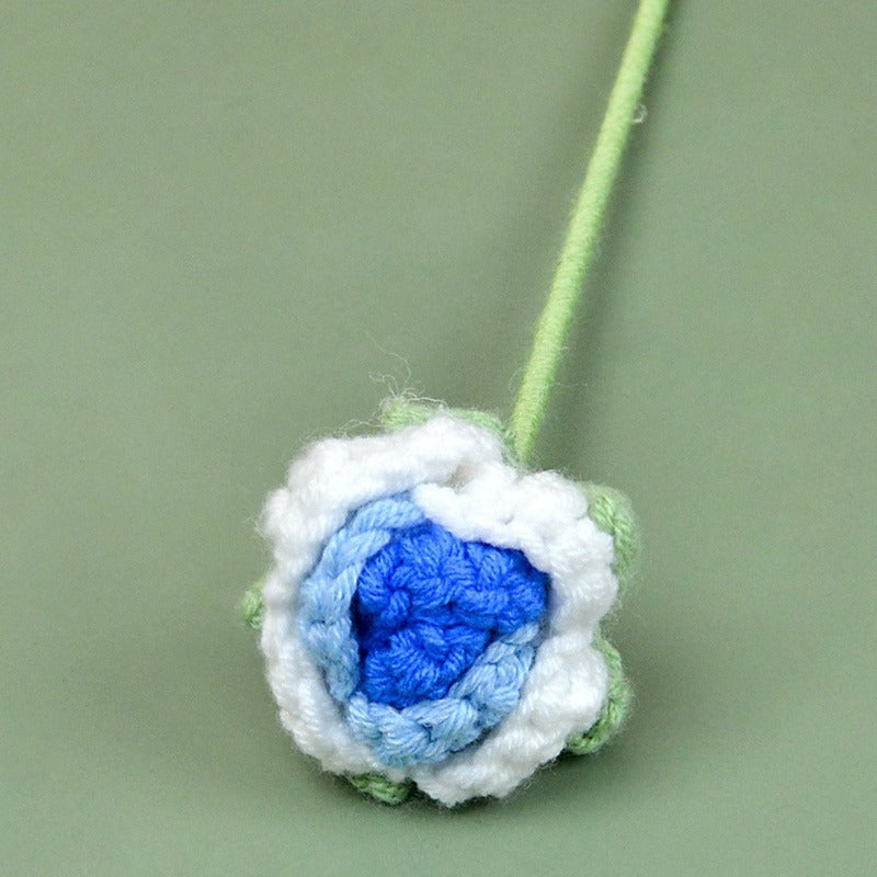 rose Handmade Crochet Flower without Vase, Flowers Bouquet, Artificial Flower, Gifts for Girlfriend, Fall Room Decor, Decorative Flower for Mom, Friends