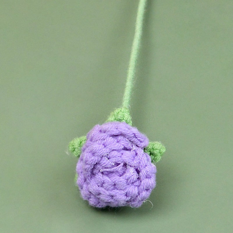 rose Handmade Crochet Flower without Vase, Flowers Bouquet, Artificial Flower, Gifts for Girlfriend, Fall Room Decor, Decorative Flower for Mom, Friends