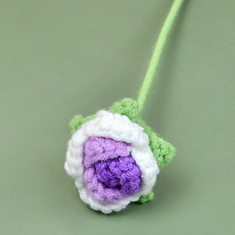 rose Handmade Crochet Flower without Vase, Flowers Bouquet, Artificial Flower, Gifts for Girlfriend, Fall Room Decor, Decorative Flower for Mom, Friends