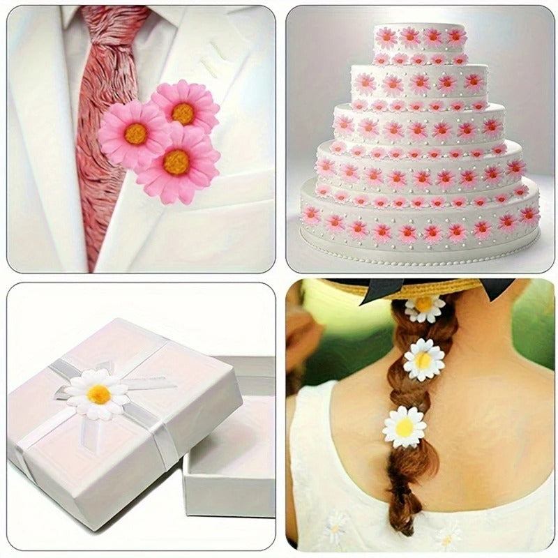 30/50Pcs Artificial Flowers Daisy Silk Flowers Decoration Party Wedding Decoration Home Party Daisy Floral Design Craft Supplies