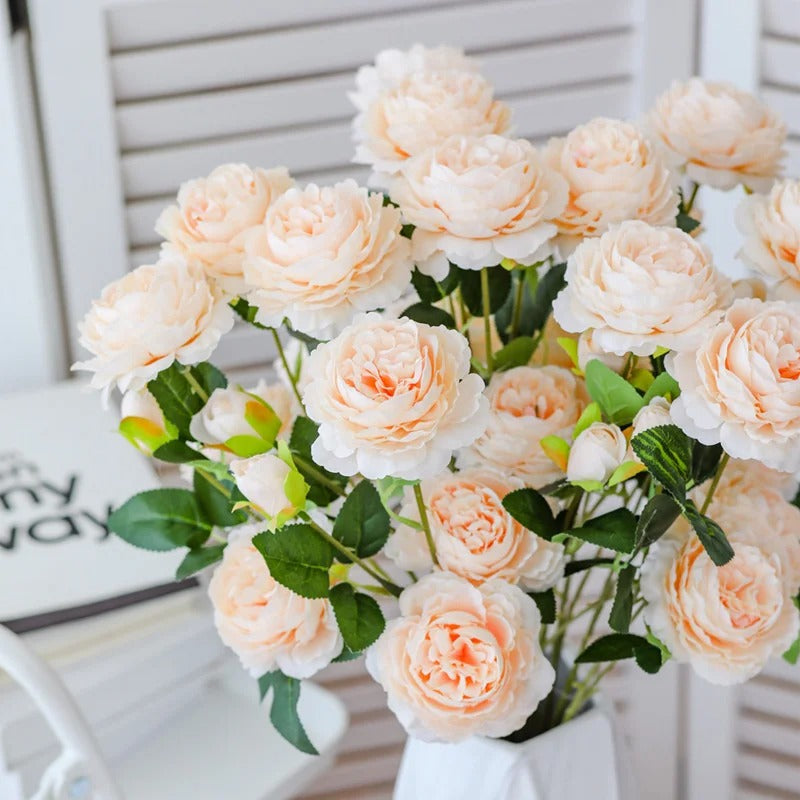 1pcs 60cm Artificial Peony Rose Silk Flowers Bedroom Table Decor 3 Heads Fake Flowers Party Home Decoration Wedding Bouquet