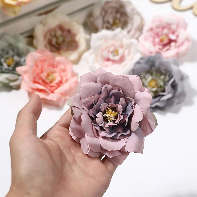 2/5/10Pcs 9cm Artificial Silk Carnation Flower Heads Wedding Home Decoration DIY Bride Holding flowers Accessories Fake Flowers