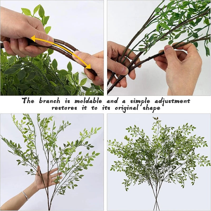 Artificial Green Plant 43.3 inch Fake Eucalyptus Leaf Flower Arrangement Accessories Wedding Home Room Decoration Fake Plants