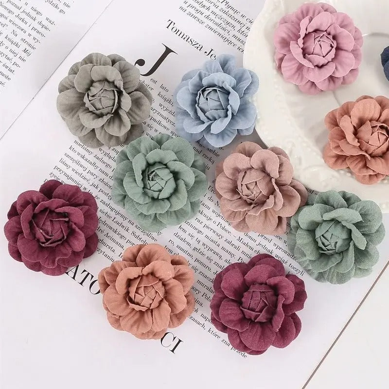 5/10Pcs Artificial Eco-friendly Flower Home Living Room Party Decor Wedding Garland Decorations DIY Hair Corsage Accessories