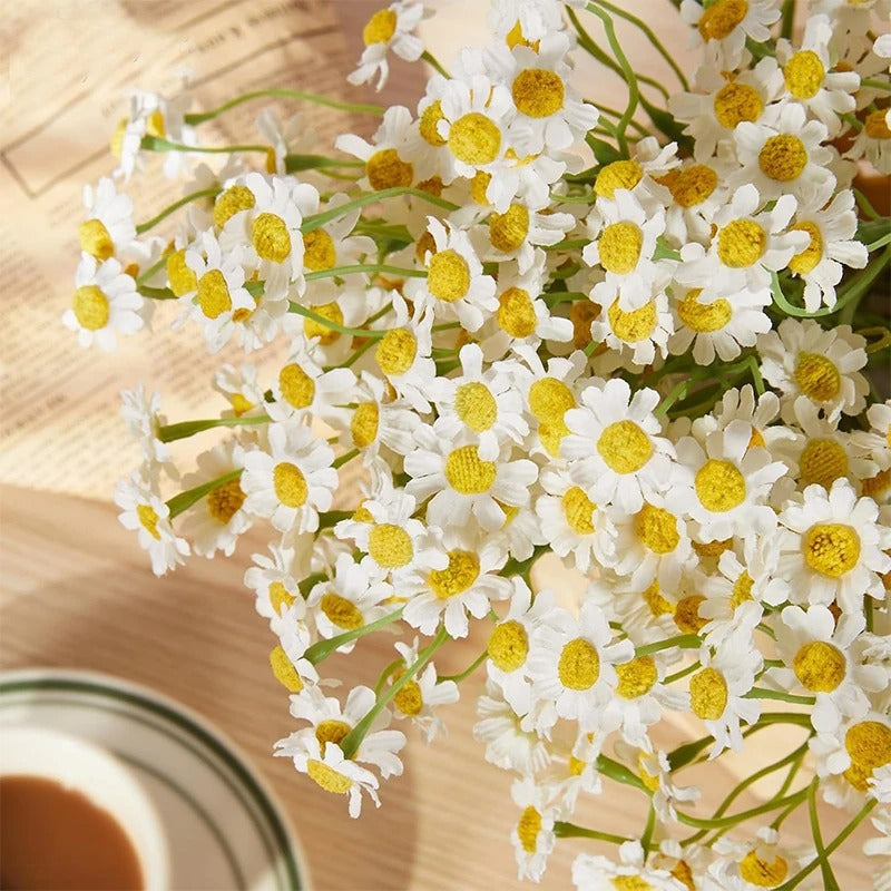5/10/20Pcs 26cm Silk Artificial Daisy Flowers White Daisy Fake Flower Bouquet for Party Table Decoration DIY Home Wedding Decor