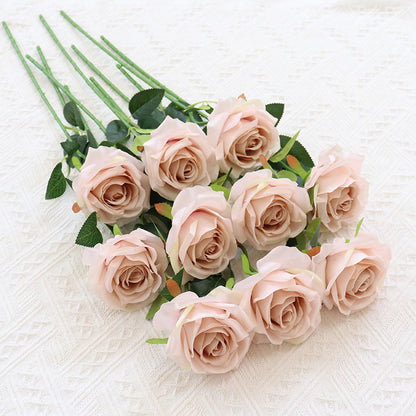 1/10pcs Artificial Flowers Handmade rose simulation flowers with branches store wedding