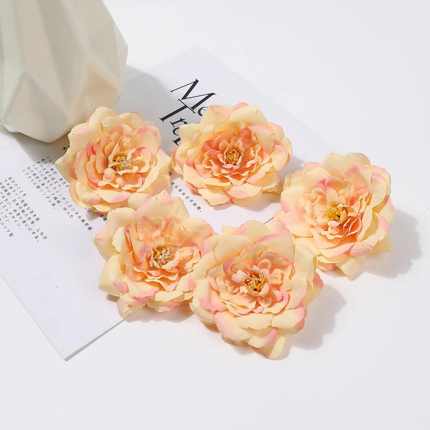 2/5/10Pcs 9cm Artificial Silk Carnation Flower Heads Wedding Home Decoration DIY Bride Holding flowers Accessories Fake Flowers