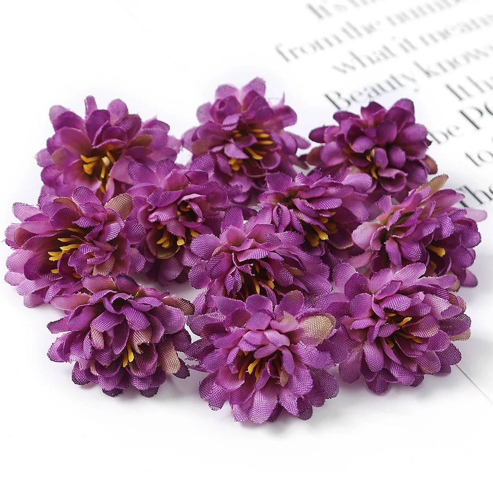10/20/50Pcs Mini Artificial Rose Silk Flower Heads Simulated Flower Home Room Decoration Wedding Decoration DIY Wreath Accessory
