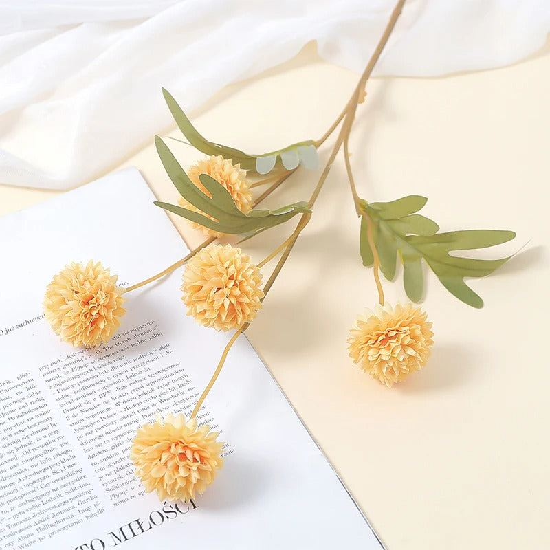 51cm Dandelion Artificial Flowers Wedding Decor 5 Head Fake Flowers Small Thorn Ball DIY Home Decor Bouquet Valentine's Day Gift
