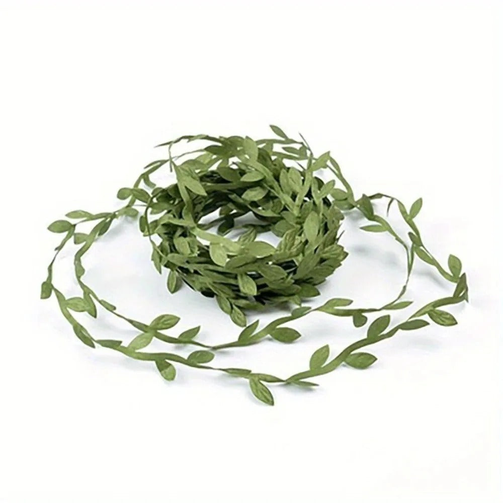 10Meter Silk Leaf-Shaped Handmake Artificial green Leaves For Wedding Decoration DIY Wreath Gift Scrapbooking Craft Fake Flowers