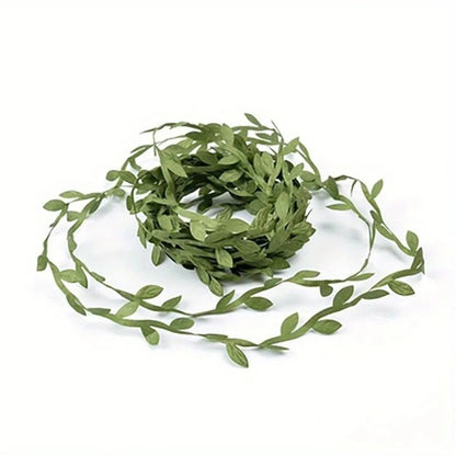 10Meter Silk Leaf-Shaped Handmake Artificial green Leaves For Wedding Decoration DIY Wreath Gift Scrapbooking Craft Fake Flowers