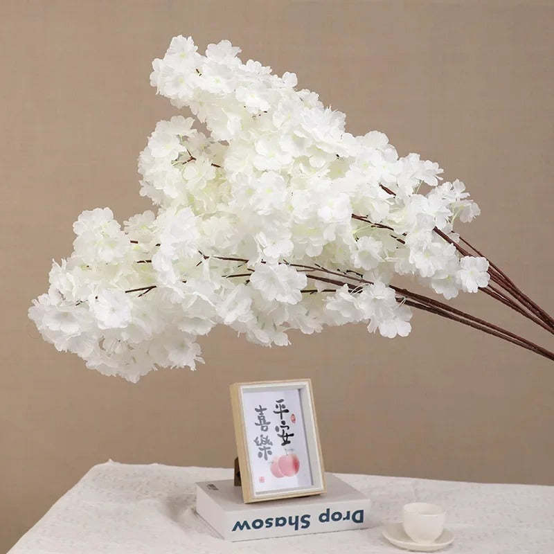 10Pc Artificial Cherry Blossom Branch Fake Flowers Plant for Home Garden Landscaping Decor Wedding Party Christmas Decorations