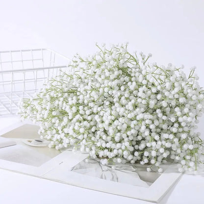 108Heads 63cm Babies Breath Artificial Flowers Plastic Gypsophila DIY Floral Bouquets For Handmade Wedding Party Home Decoration