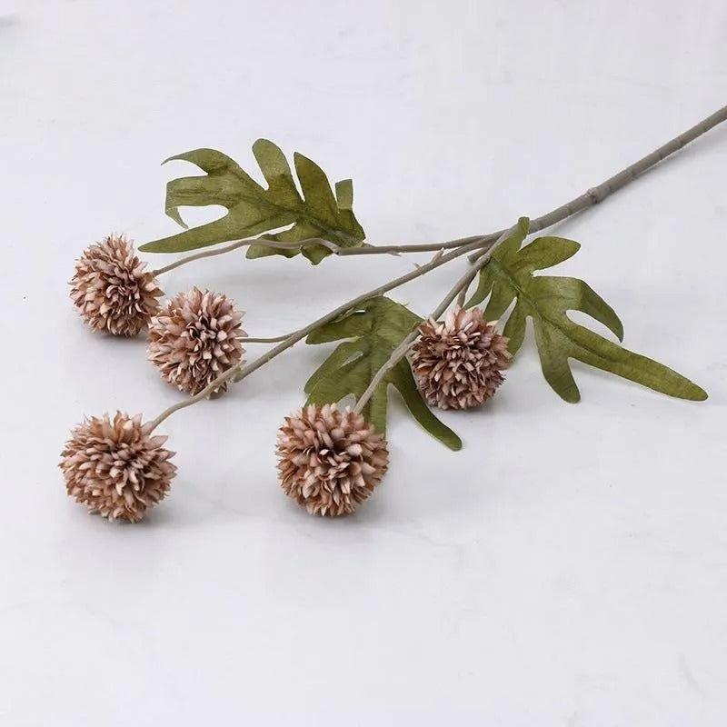 5 Heads Artificial Flower Bouquet Silk Dandelion Flower Ball Fake Flowers Home Garden Wedding Decors DIY Craft Wreath Christmas