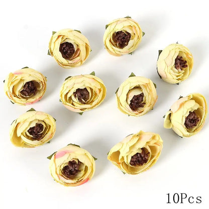 Yellow Artificial Flowers Heads Silk Fake Flowers for Home Decor Party Wedding Decoration DIY Valentine's Day Gifts Accessories