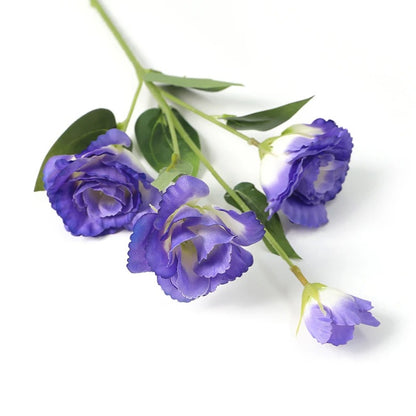 70CM 4Heads Silk Artificial Eustoma Flower Bouquet Long Stem Artificial Flower for DIY Wedding Party Center Decor Home Decor