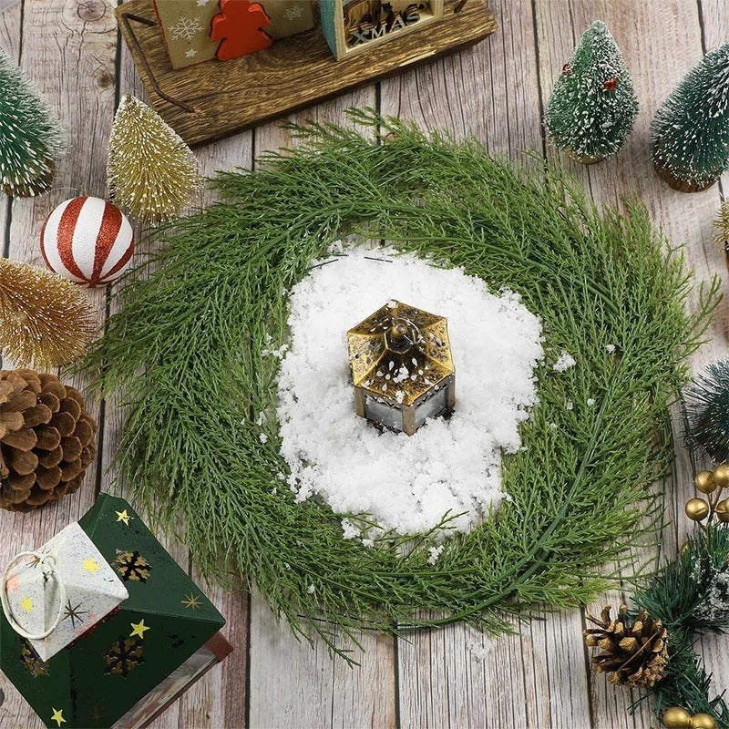 35cm Artificial Green Pine Leaves Christmas Decoration Xmas Tree Home Room Decor New Year Gift Christmas Garland Accessory