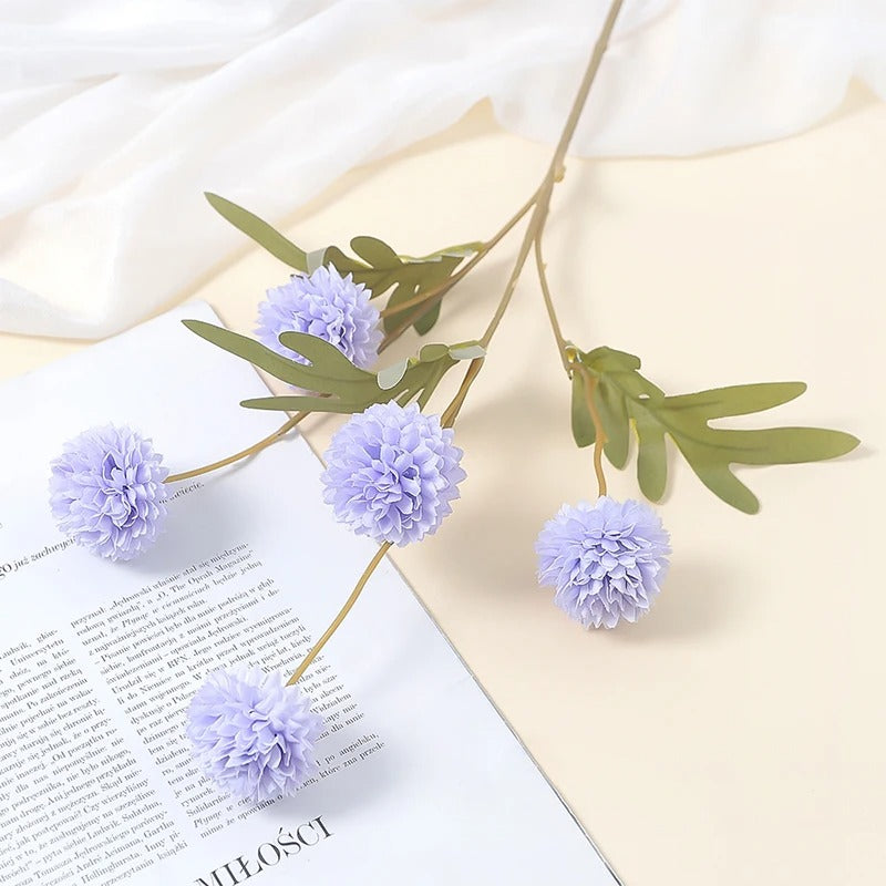 51cm Dandelion Artificial Flowers Wedding Decor 5 Head Fake Flowers Small Thorn Ball DIY Home Decor Bouquet Valentine's Day Gift