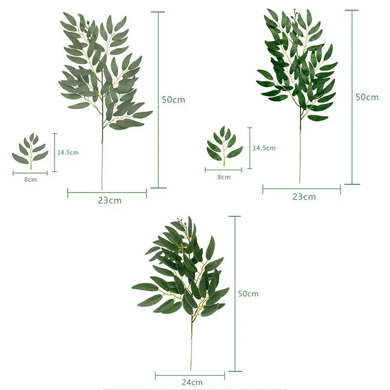 3PCS Artificial Plants Italian Ruscus Greenery Stems Spring Faux Shrub Bushes Green Leaves for Wedding Arch Bouquet Home Decor