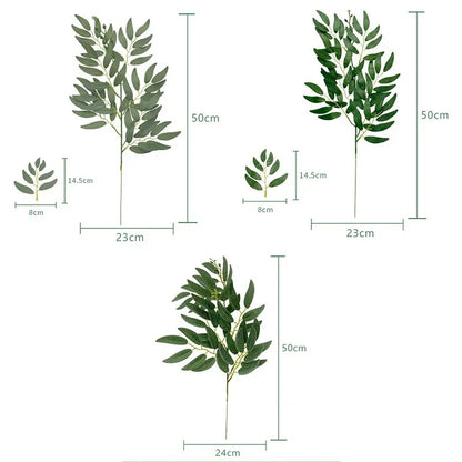 3PCS Artificial Plants Italian Ruscus Greenery Stems Spring Faux Shrub Bushes Green Leaves for Wedding Arch Bouquet Home Decor