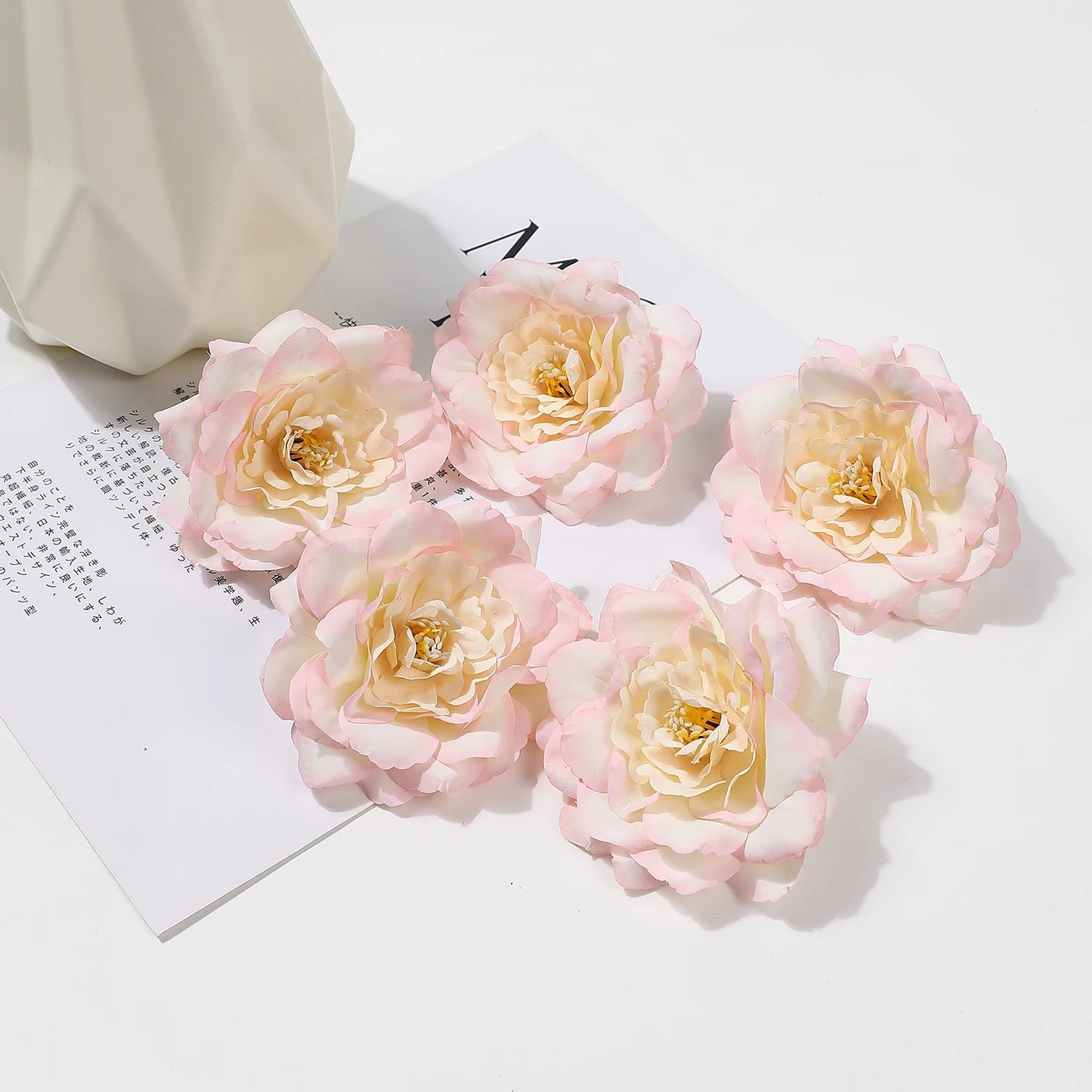2/5/10Pcs 9cm Artificial Silk Carnation Flower Heads Wedding Home Decoration DIY Bride Holding flowers Accessories Fake Flowers