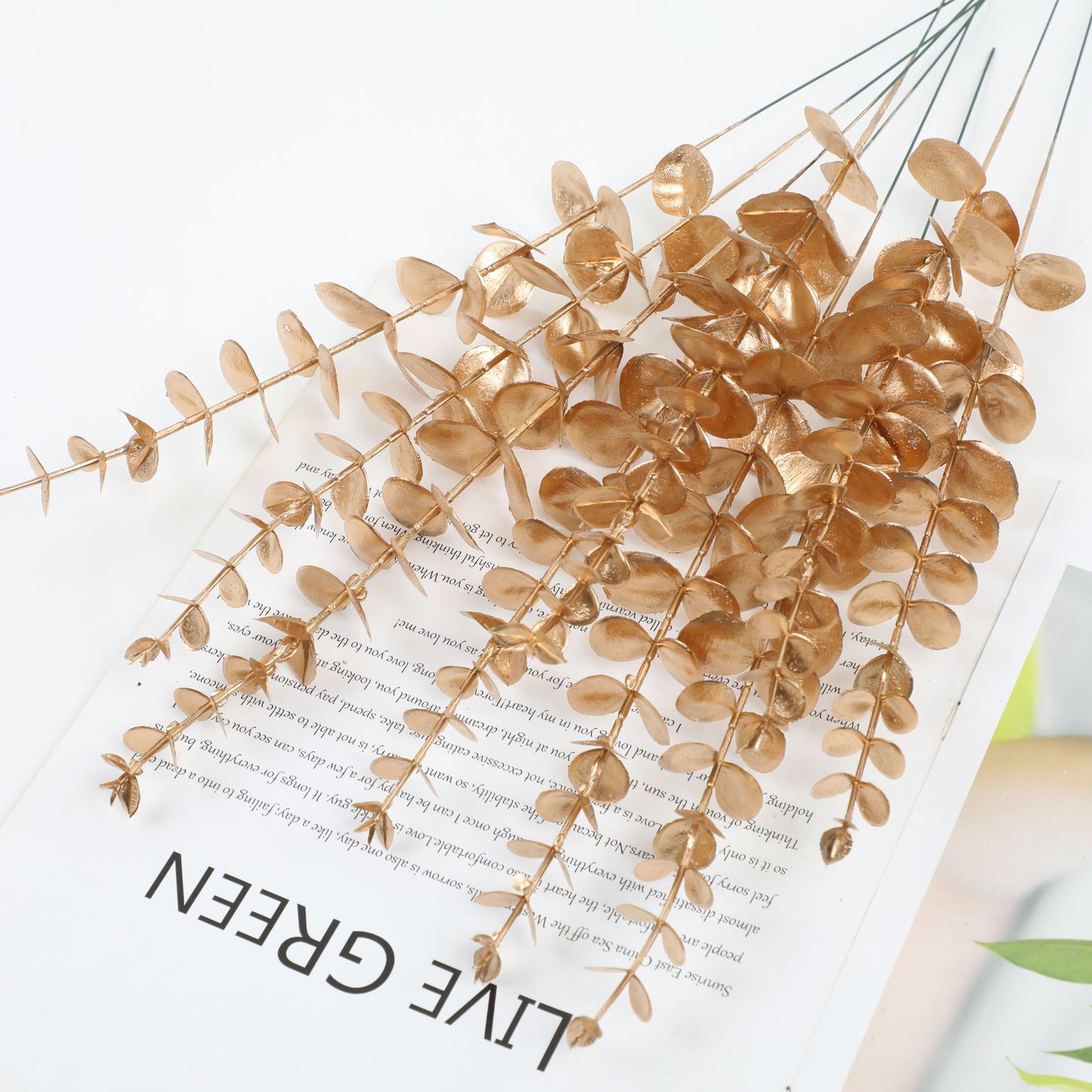 12pcs Simulation greenery plastic home eucalyptus props plants artificial flowers