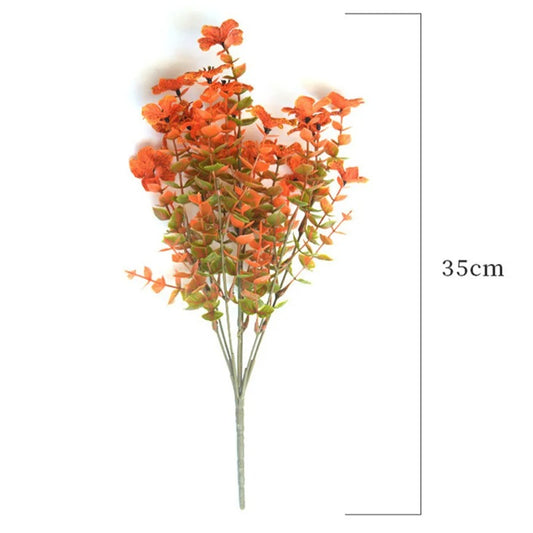 Artificial Flowers Autumn Decoration Plant Violet Eucalyptus Bouquet Outdoor Garden Bushes Decor Home Wedding Office Accessories