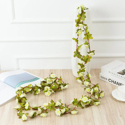 Artificial Rose Flowers Garland DIY Wedding Arch Garden Decoration Home Living Room Wall Hanging Spring Autumn Fake Plant Vine