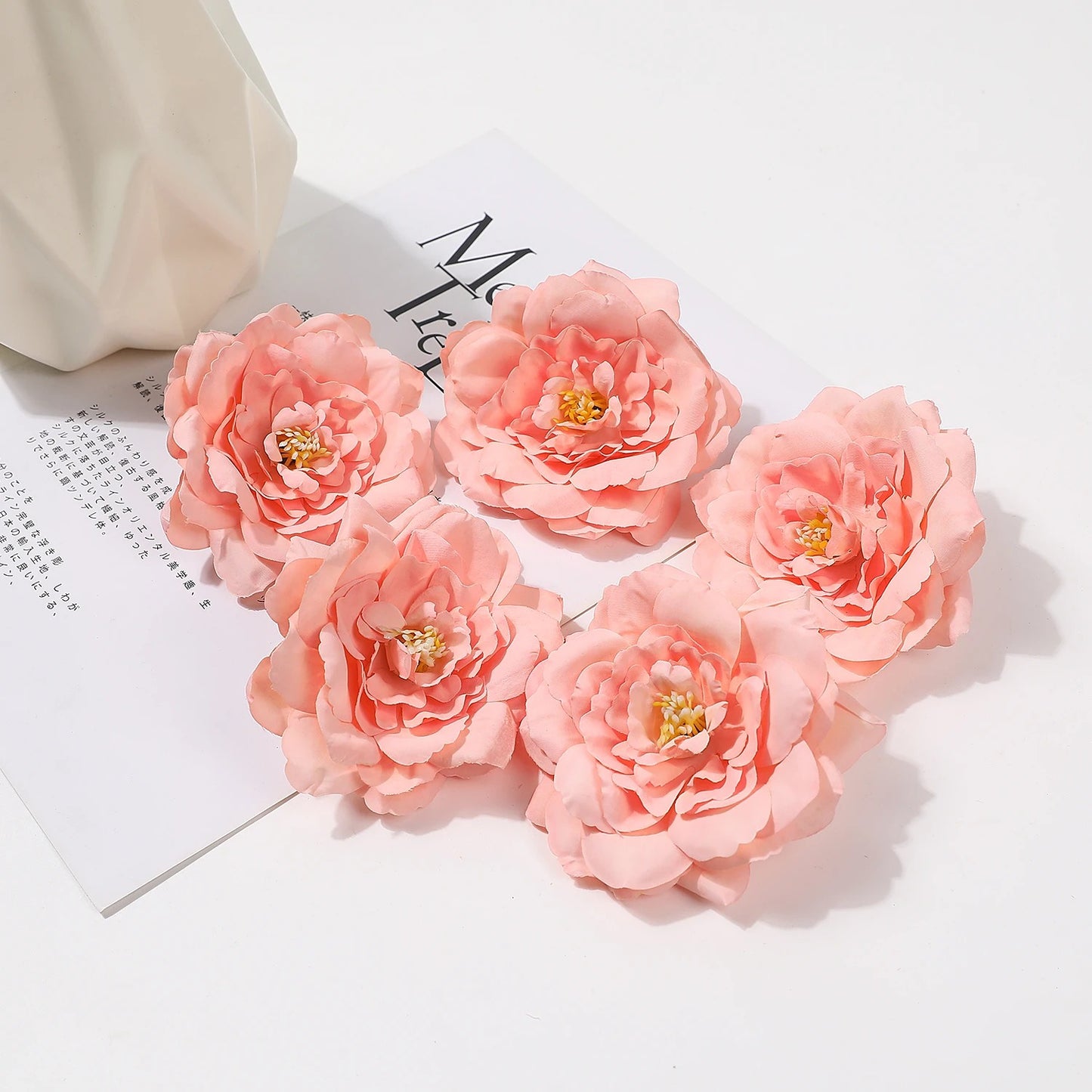 2/5/10Pcs 9cm Artificial Silk Carnation Flower Heads Wedding Home Decoration DIY Bride Holding flowers Accessories Fake Flowers