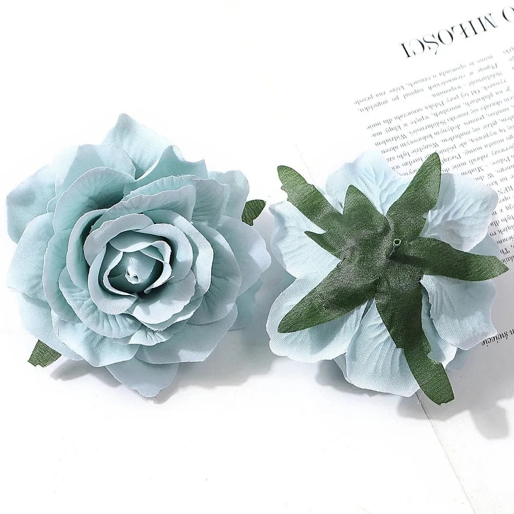 2/5Pcs 10cm Silk Rose Artificial Flowers Heads for Home Room Decor Bride Wedding Party Outfits Decoration DIY Garland Accessory