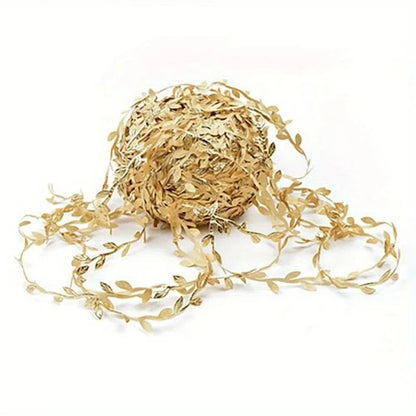 10Meter Silk Leaf-Shaped Handmake Artificial green Leaves For Wedding Decoration DIY Wreath Gift Scrapbooking Craft Fake Flowers