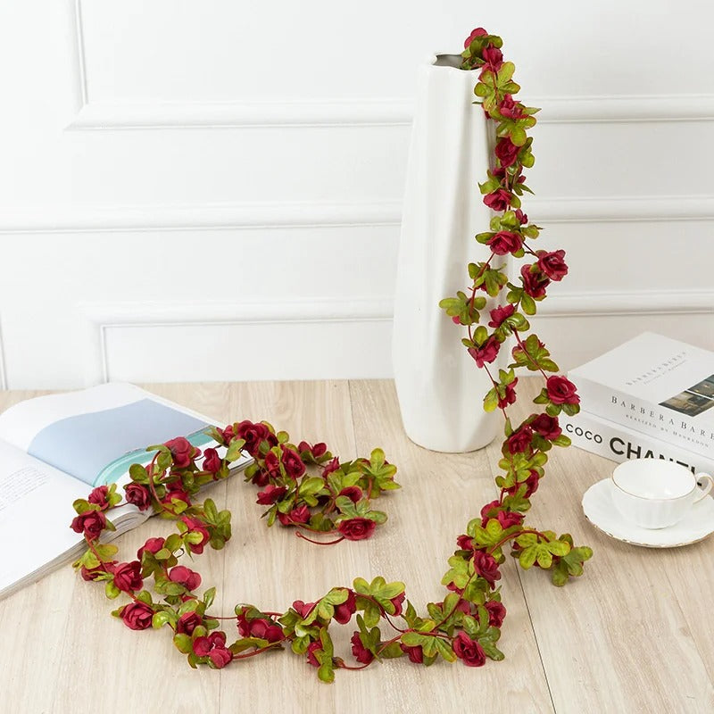 Artificial Rose Flowers Garland DIY Wedding Arch Garden Decoration Home Living Room Wall Hanging Spring Autumn Fake Plant Vine