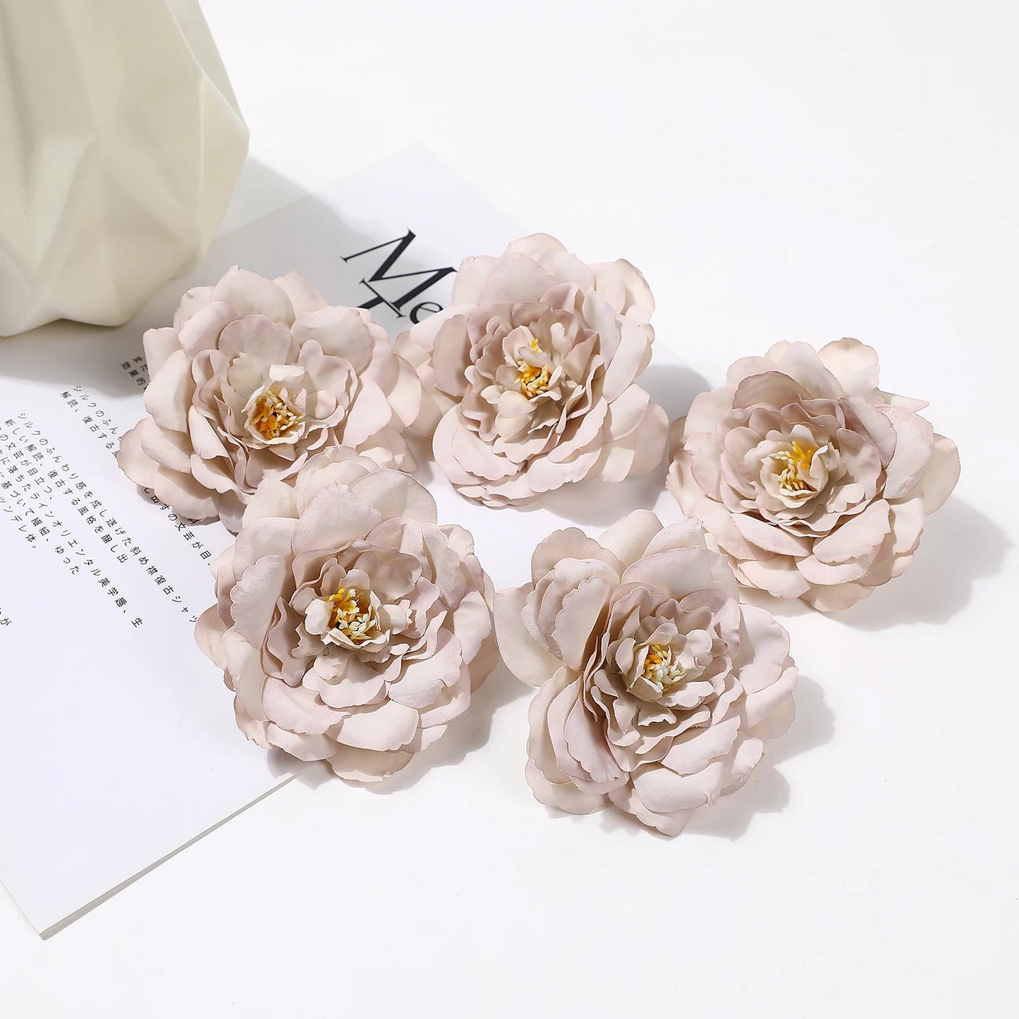 2/5/10Pcs 9cm Artificial Silk Carnation Flower Heads Wedding Home Decoration DIY Bride Holding flowers Accessories Fake Flowers