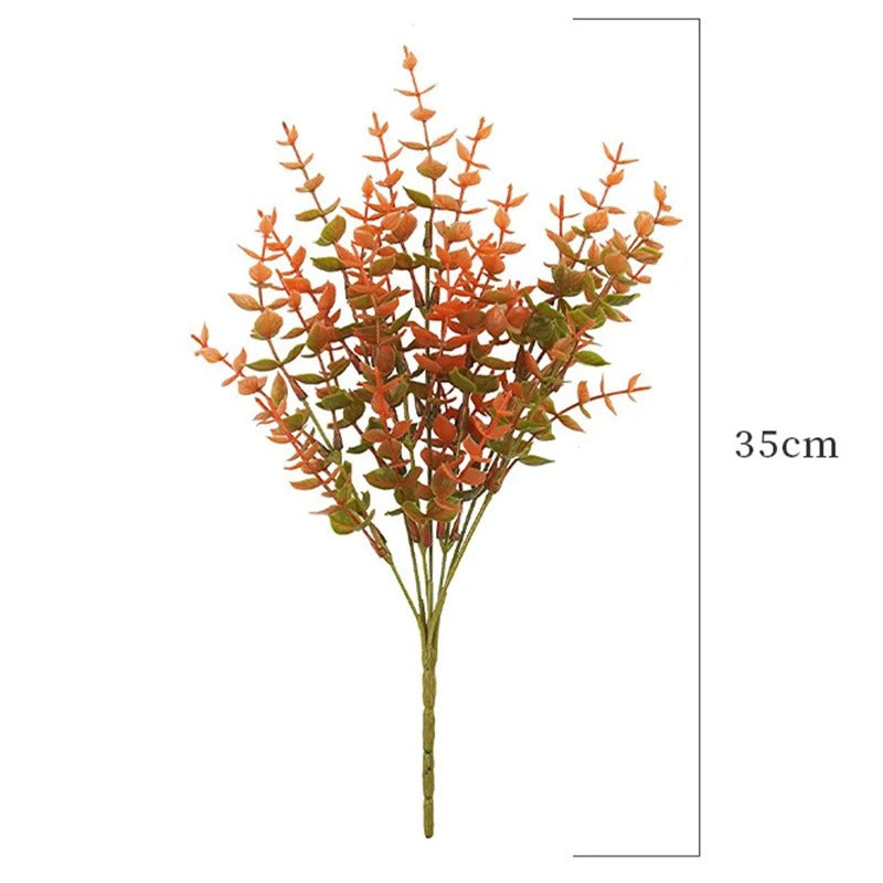 Artificial Flowers Autumn Decoration Plant Violet Eucalyptus Bouquet Outdoor Garden Bushes Decor Home Wedding Office Accessories