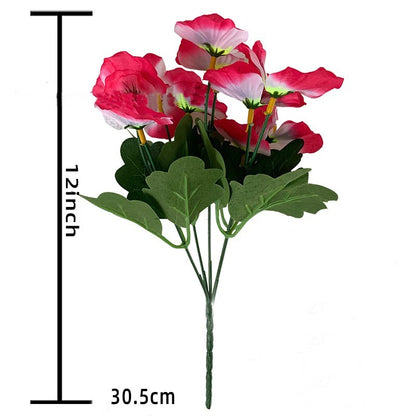 Artificial Pansy Flowers 30cm Plastic Fake Flower Bouquet For Home Room Decor Garden Wedding Parties Home Plant Bunch Decoration