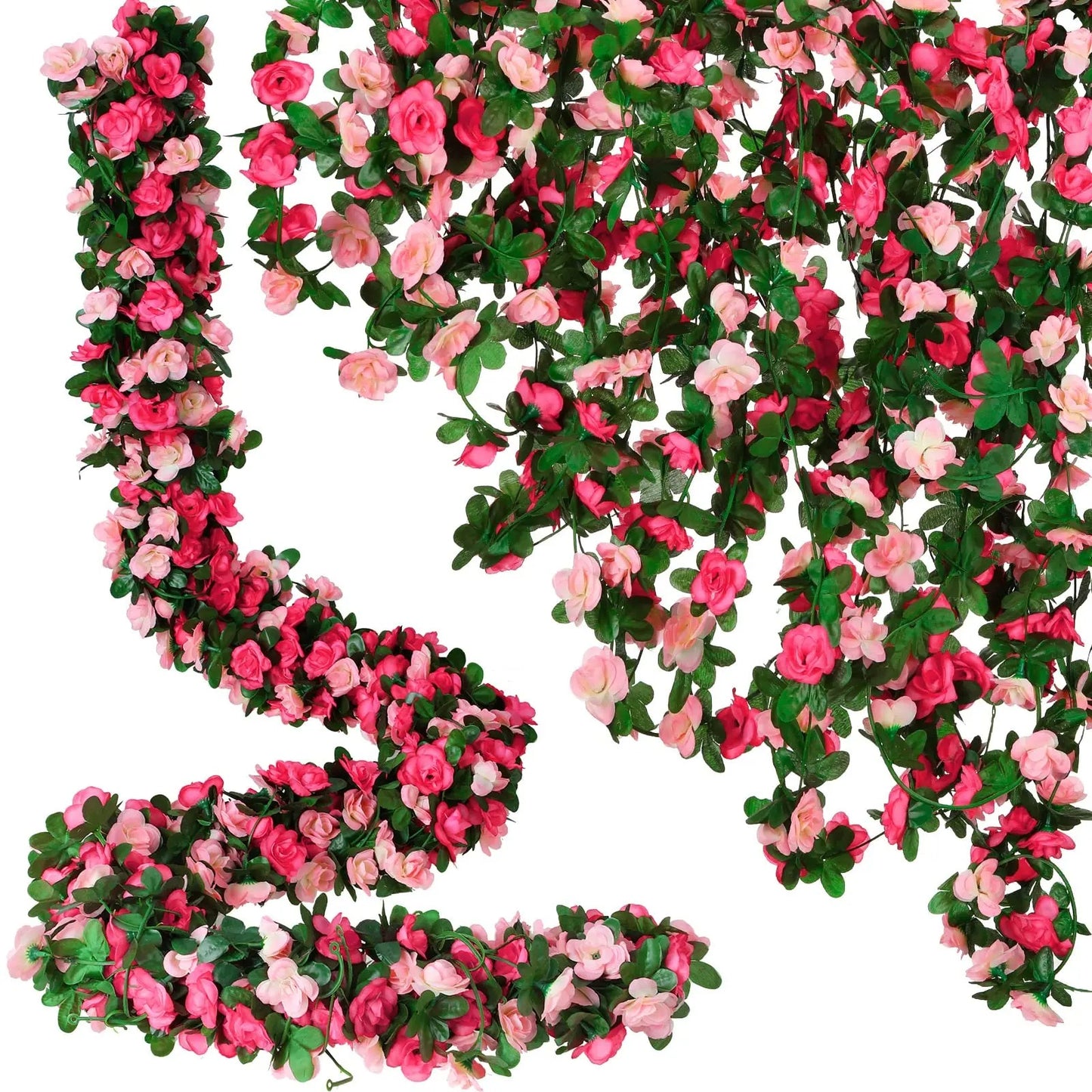 1pc 250CM Artificial Flowers Garland Rose Vines Fake Hanging Flower Vine for Wedding Arch Wall Decor Home Garden Room Decoration