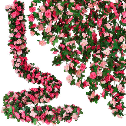 1pc 250CM Artificial Flowers Garland Rose Vines Fake Hanging Flower Vine for Wedding Arch Wall Decor Home Garden Room Decoration