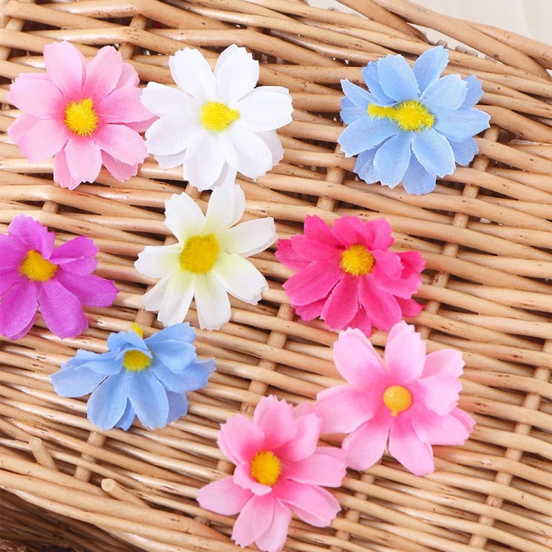 30/50Pcs Artificial Flowers Daisy Silk Flowers Decoration Party Wedding Decoration Home Party Daisy Floral Design Craft Supplies