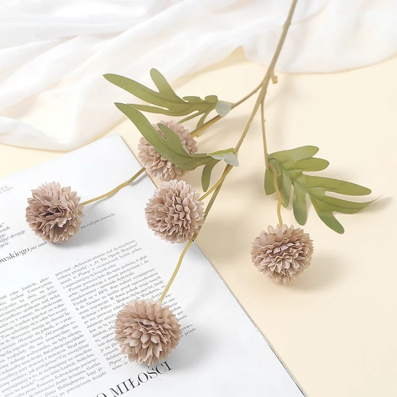 51cm Dandelion Artificial Flowers Wedding Decor 5 Head Fake Flowers Small Thorn Ball DIY Home Decor Bouquet Valentine's Day Gift